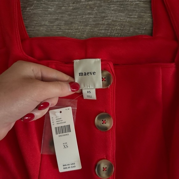 Anthropologie Red Button-Down Top - Picture 4 of 5